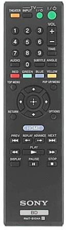 SONY RMT-B104A BLU RAY Remote